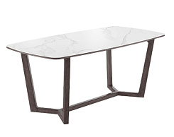 Стол Фрейм 1800*900*750 (мрамор белый / ноги дуб антрацит) Стол Фрейм 1800*900*750 (мрамор белый / ноги дуб антрацит)
