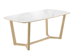 Стол Фрейм 1800*900*750 (мрамор белый/ ноги дуб натуральный) Стол Фрейм 1800*900*750 (мрамор белый/ ноги дуб натуральный)