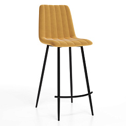 Стул барный Тибо (каркас Барный черный нубук коллекции Lamb горчичный) Стул барный Тибо (каркас Барный черный нубук коллекции Lamb горчичный)